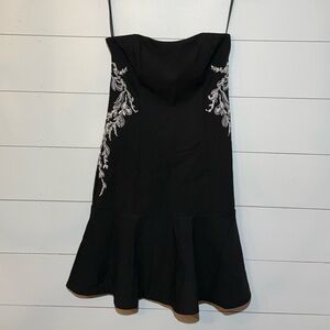 WHBM Beaded Strapless Flounce Dress